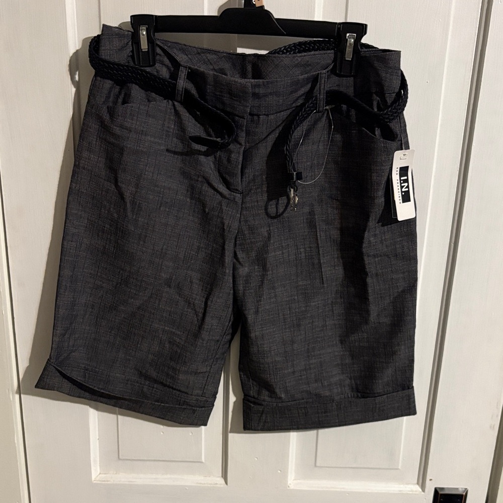 I&N‎ Dark Gray Women's Shorts with Belt